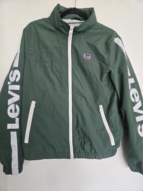 Levi's Dark Green Zip-Up Jacket with White Accents